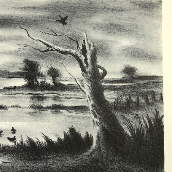 Arnold Blanch "Duck Hunter" Art 1930s Print Treasury Collection Sketch Vintage - Picture 4 of 10
